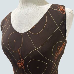 Tessuto Brown Geometric Mini Dress